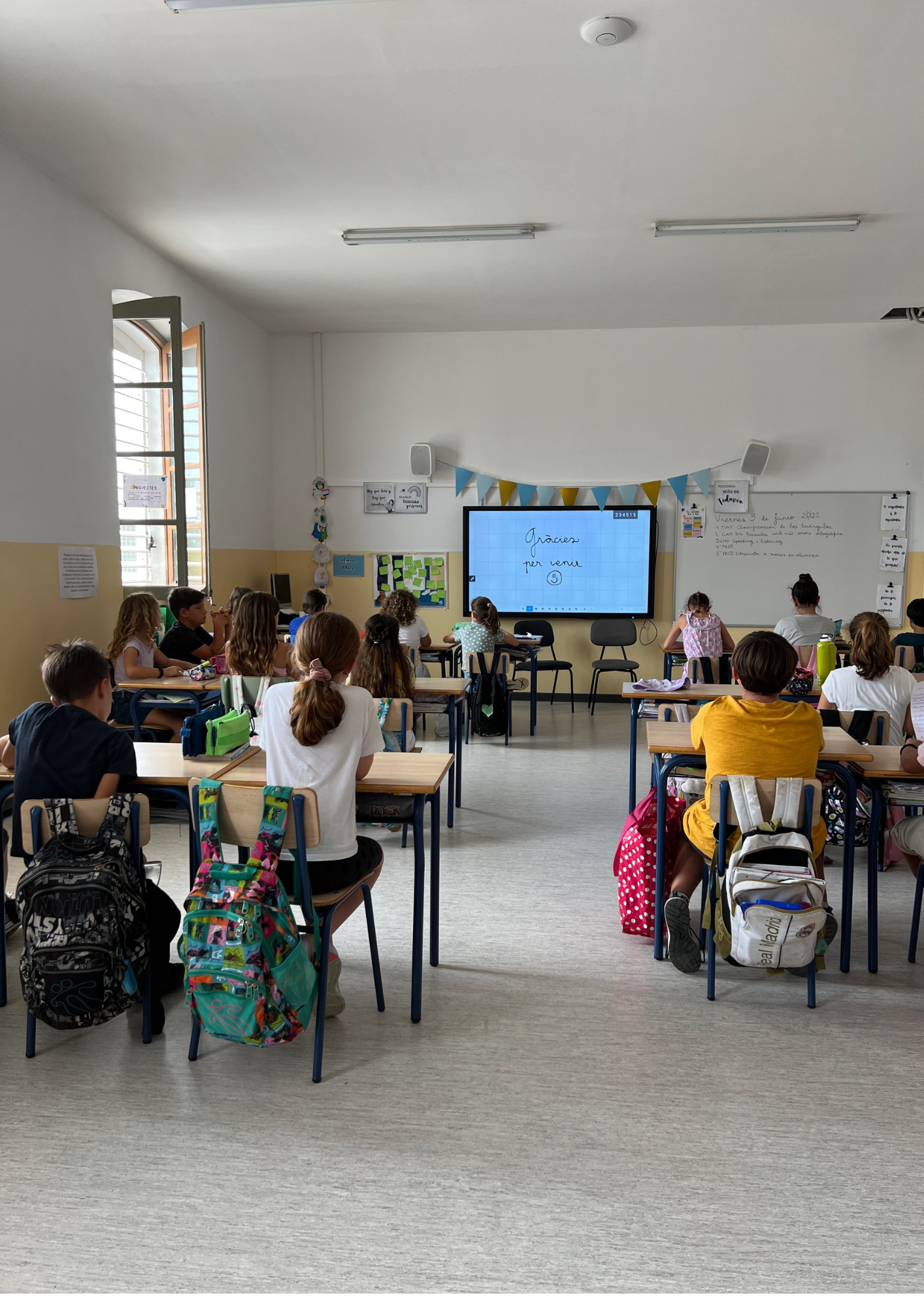 Aula de La Salle Pont d'Inca durant una jornada escolar